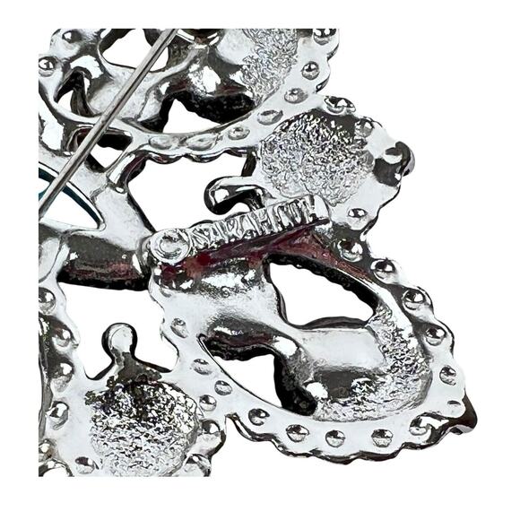 Sarah Coventry Imperial Brooch Pendant Faux Turquoise Purple Stones Silver Tone - Picture 4 of 9